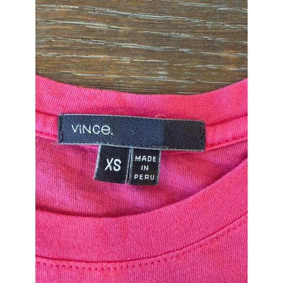 VINCE Pink S/S Crew Neck Tee T-Shirt Shirt Blouse Women size XS - Picture 4 of 6